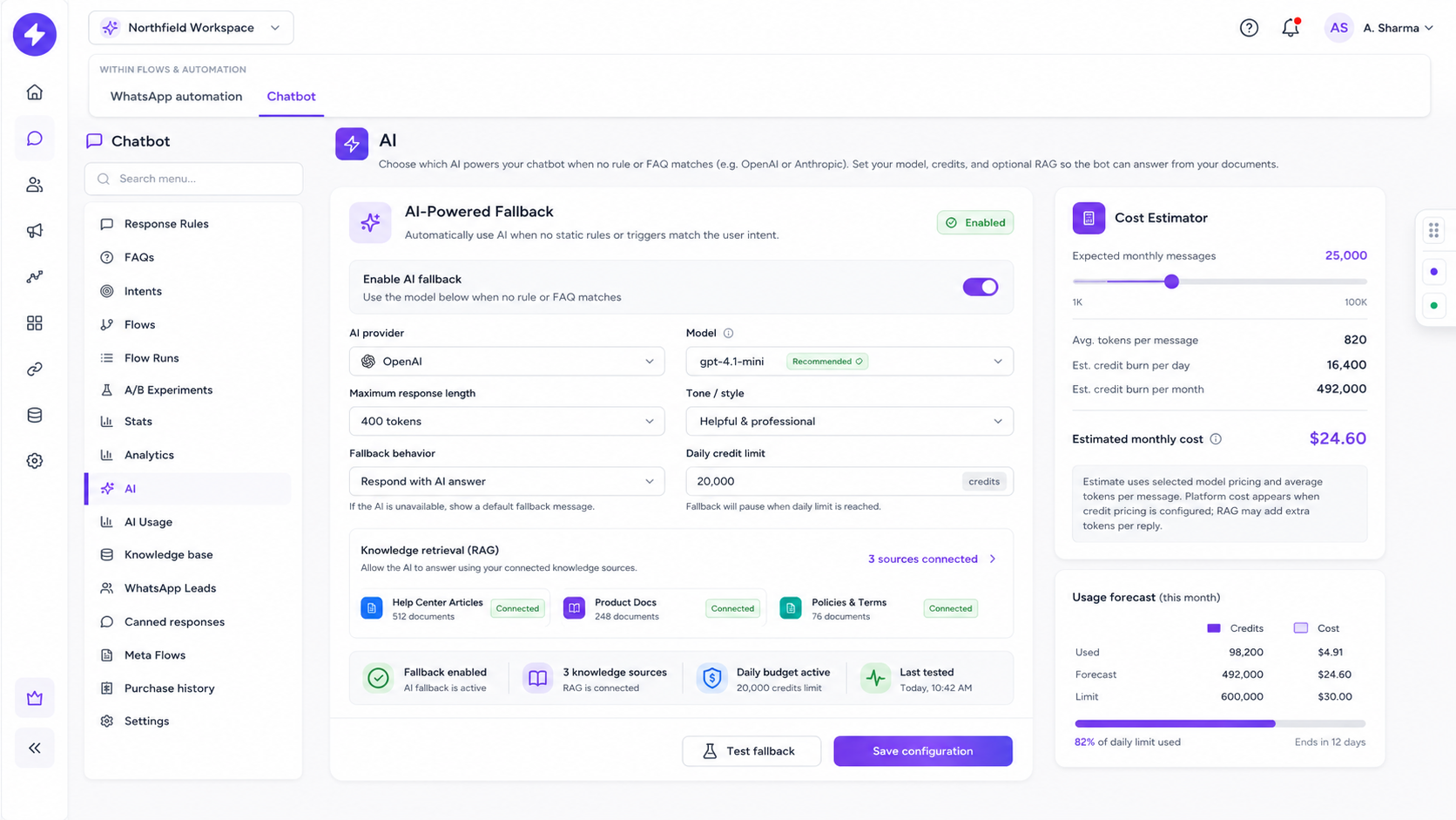 AI Knowledge Base Feature 1