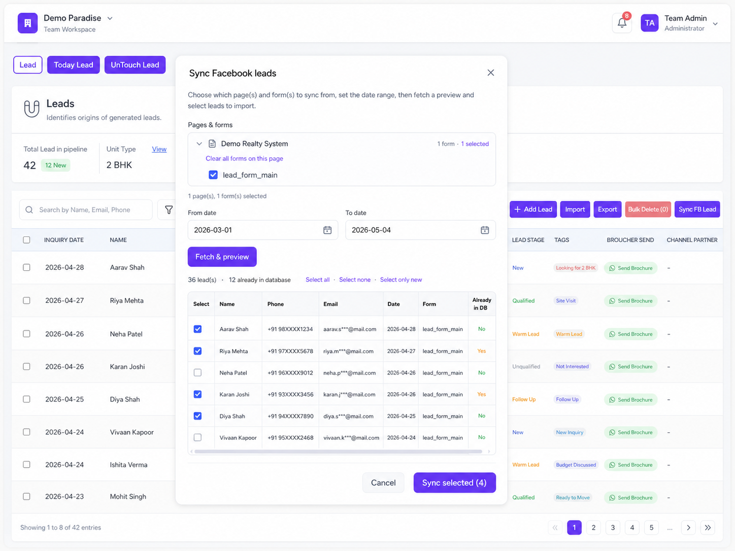 Lead Management Screenshot 2