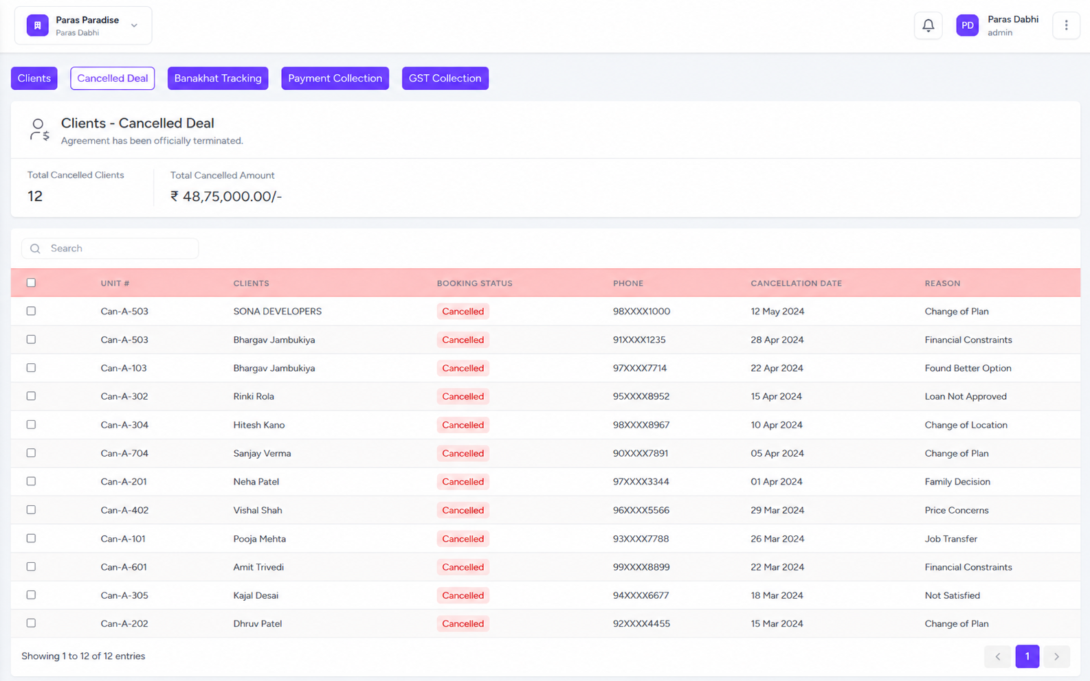 Client Management Screenshot 2