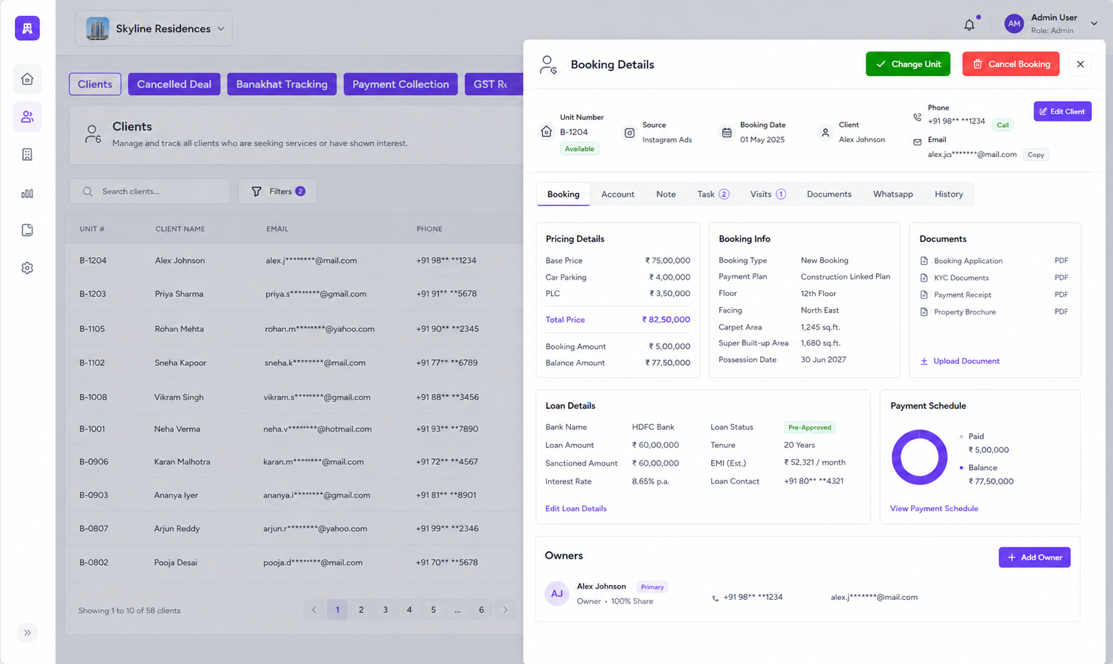 Booking Management Screenshot 2