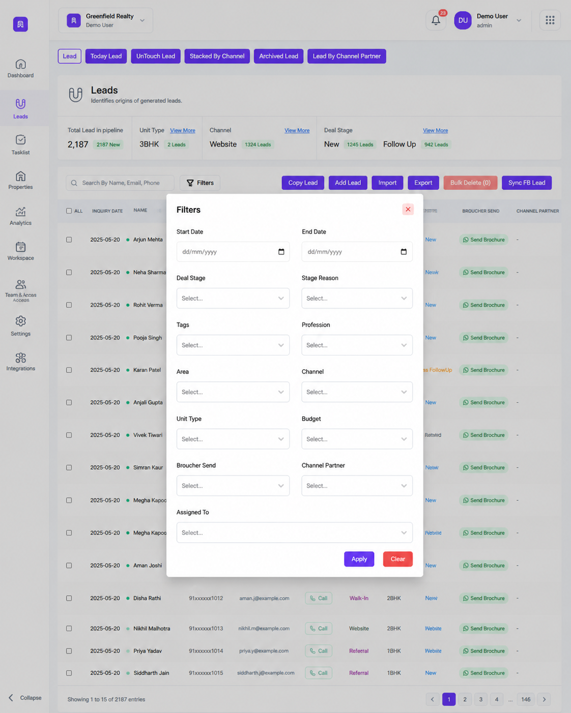 Broker Lead Management Screenshot 3