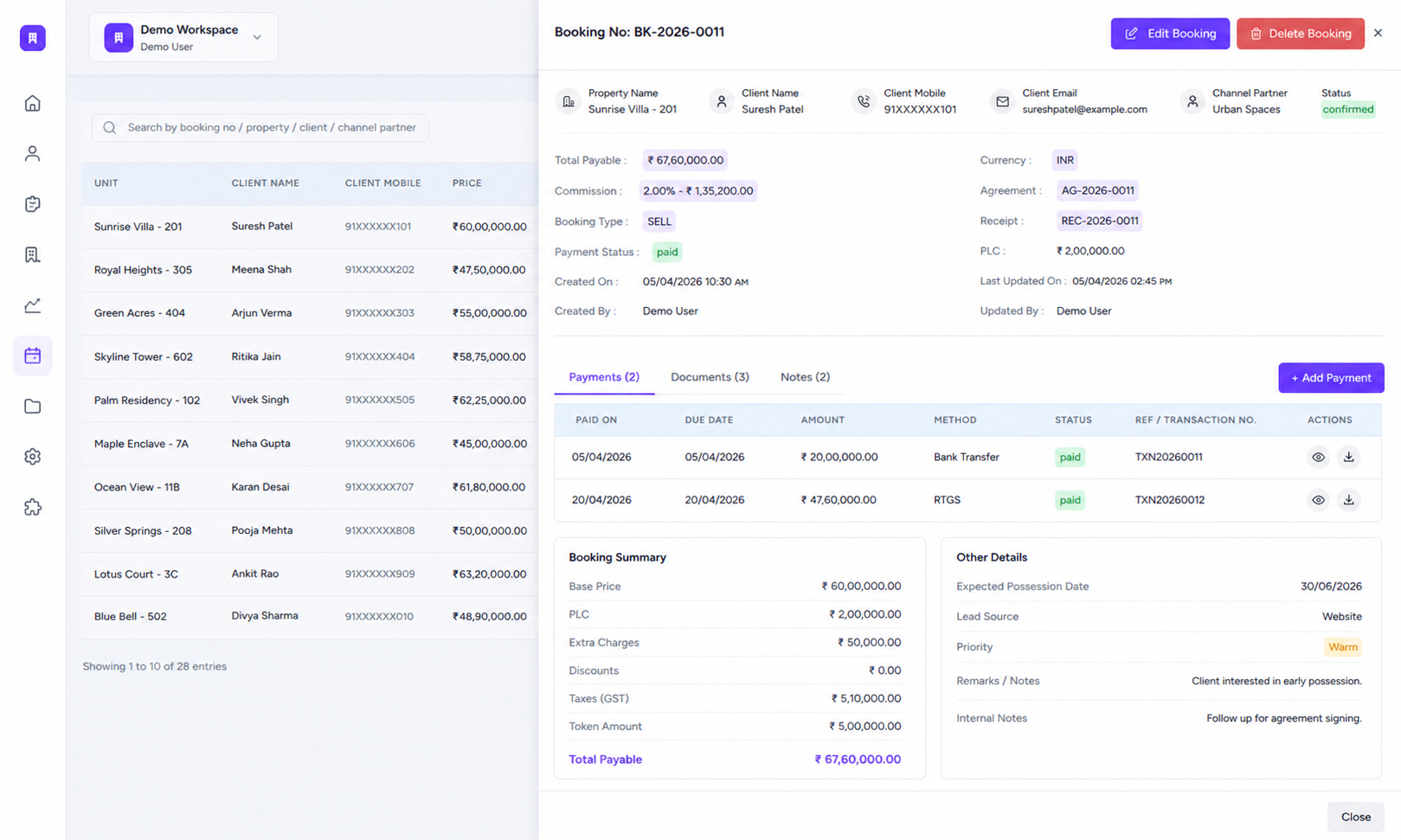 Partner Booking Management Screenshot 3