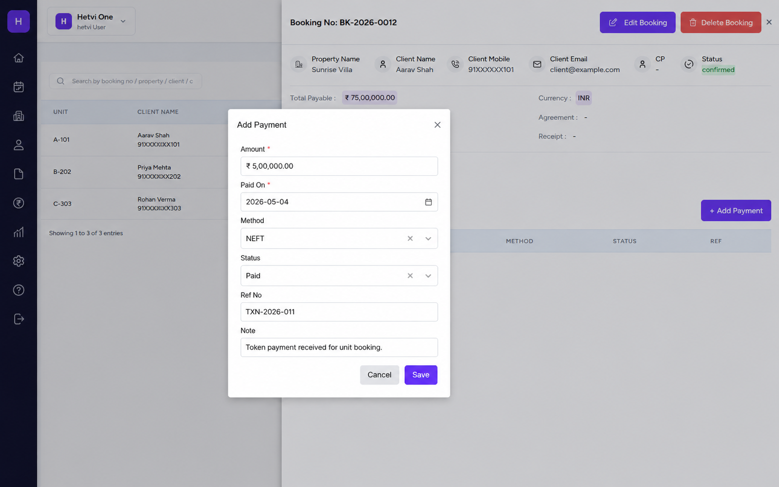 Partner Booking Management Screenshot 4
