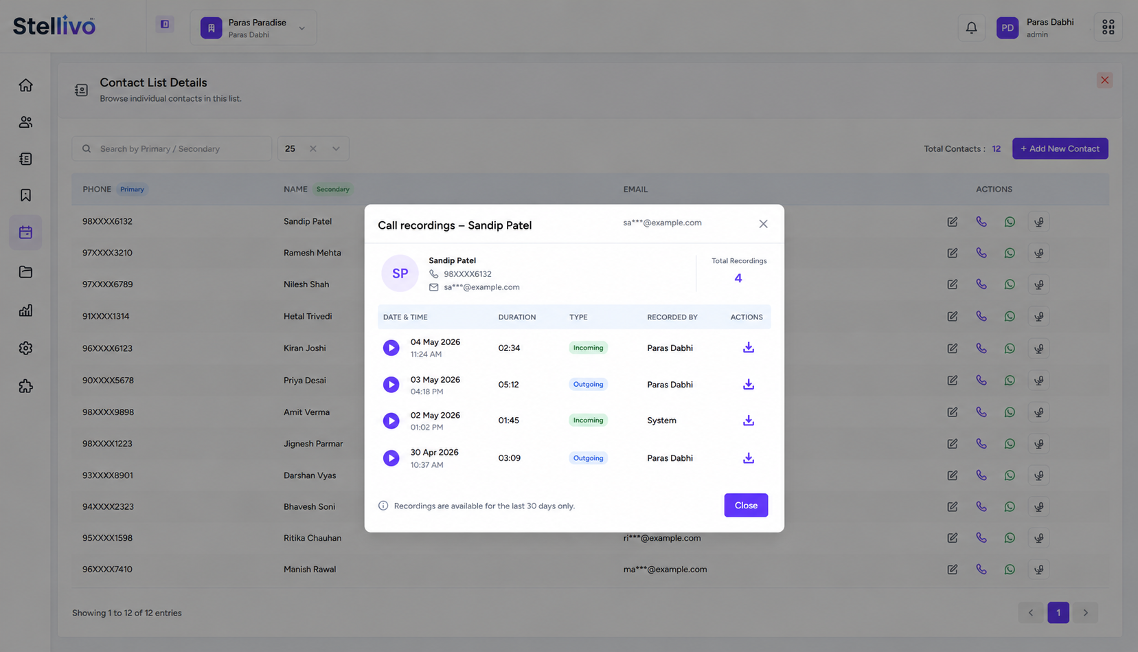 Contact List Management Screenshot 3