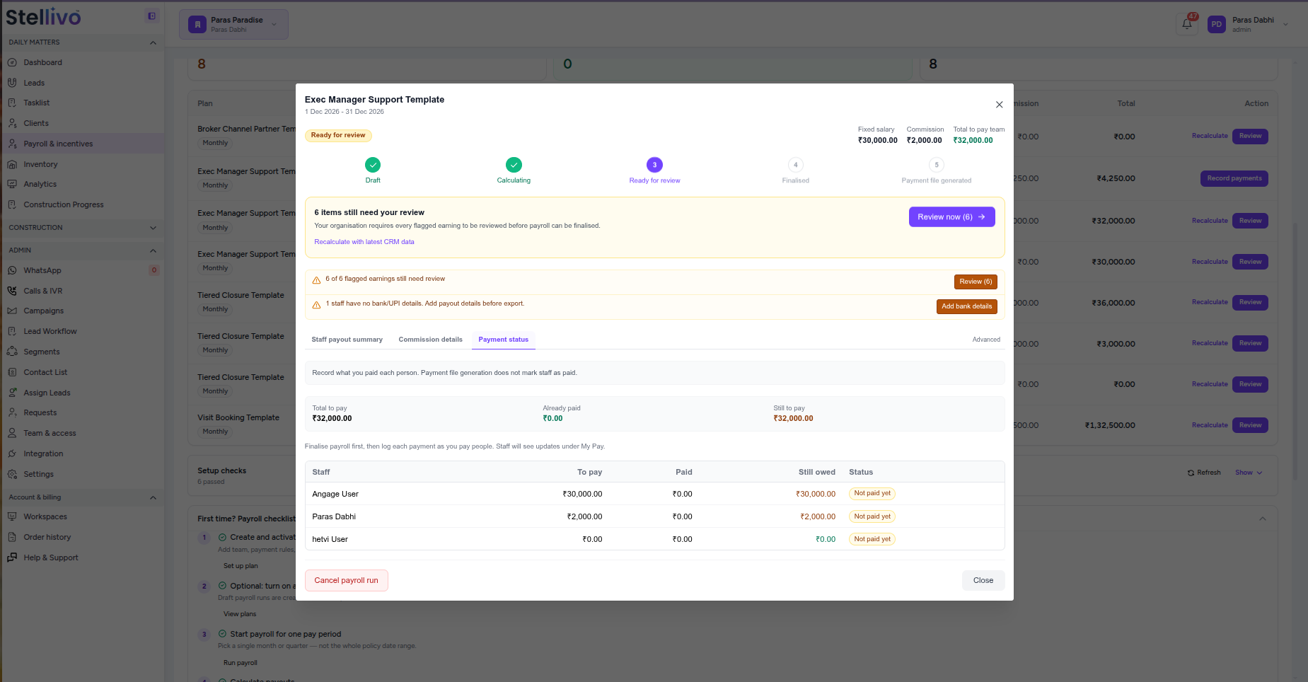 Stellivo payment file generated
