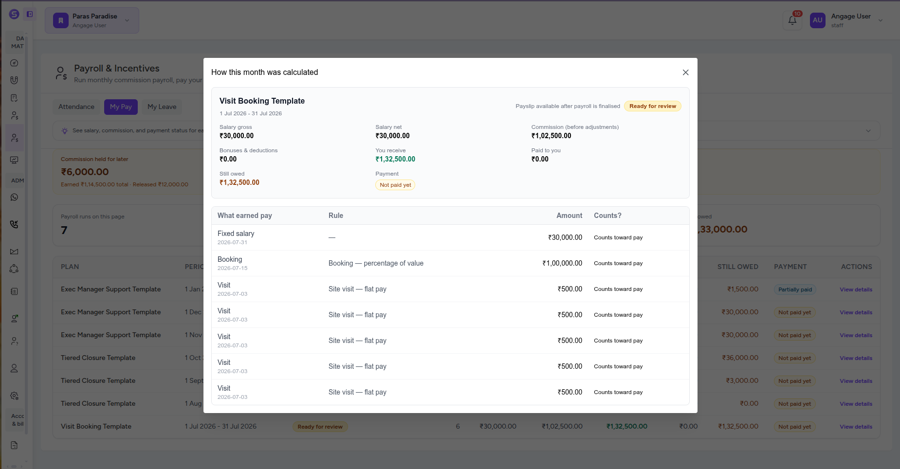 Stellivo my pay salary commission detail