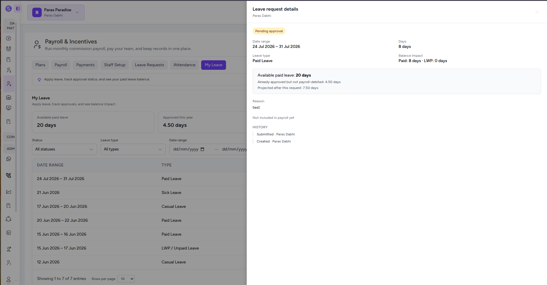 Stellivo pending request details